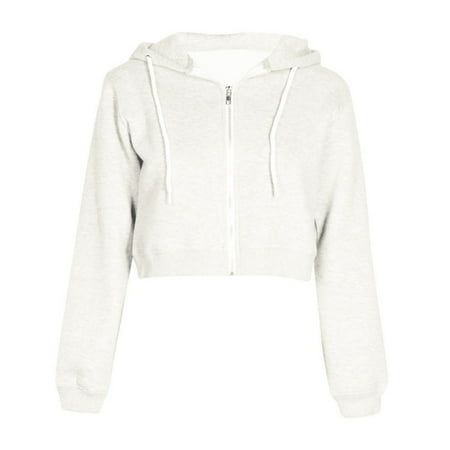 Grey Physical Training Zipper Sweatshirt - EFINNY Women's Zipper Sport Hoodie Sweatshirt