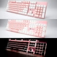 thumbnail image 4 of Merdia Hot Swappable Full-size Wired Gaming Keyboard, Pink & White, 4 of 7