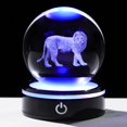 thumbnail image 1 of Lámpara YWHL Bola de Cristal 3D León Base LED 8cm, 1 of 6