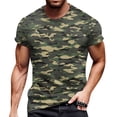 thumbnail image 6 of Dresfit Camo Shirt Mens Crew Neck Short Sleeve Tennis T Shirts Camouflage Musle Basic Work Out Tees Cotton Big and Tall Tops Green 2XL, 6 of 6