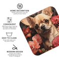 thumbnail image 4 of Honeii Vintage Red Flower Chihuahua Print Leather Coaster Set of 6, Ideal for Safeguarding Your Furniture from Drinks Spills and Effortless Cleanup,Square, 4 of 7