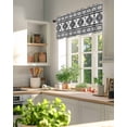 thumbnail image 3 of Rod Pocket Window Valances Gray Bohemian Aztec Ethnic Wind Short Kitchen Curtains Abstract Geometric Window Treatment Drapes for Bedroom Bathroom Living Room 54x18In,1 Panel, 3 of 7