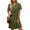Army Green, variant on UVN Women Dress Summer Short Sleeve V Neck Dress Ladies Caual A Line Hollow Out Lace Beach Dresses