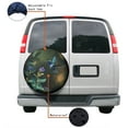 thumbnail image 4 of KAKALAD Hummingbird Feeding Floral Flower 04 Spare Tire Cover Universal Vehicle Accessories Buckle Car Tools 14”in, 4 of 6
