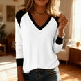 thumbnail image 7 of hotojiny Long Sleeve Shirts for Women Fashion Color Block V Neck Casual Tops Fall Clothes Fashion Tees Outfit S-XXL, 7 of 7