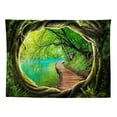 thumbnail image 1 of Tapiz para colgar en la pared, sendero, bosque, vista al lago, 150 cm x 130 cm, 1 of 1