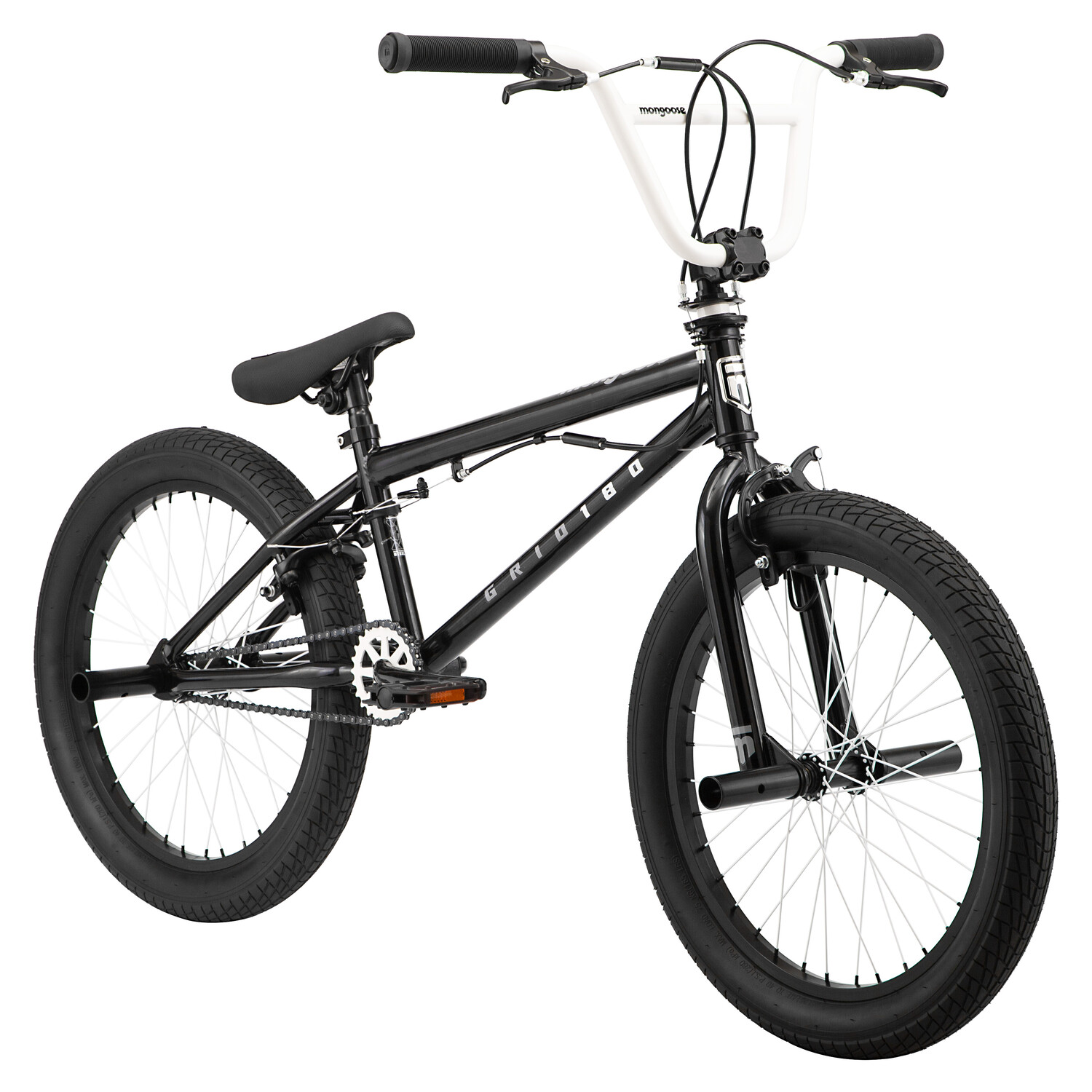 Mongoose Grid 180 Bmx Freestyle Bike 20 Single Speed Black With 4