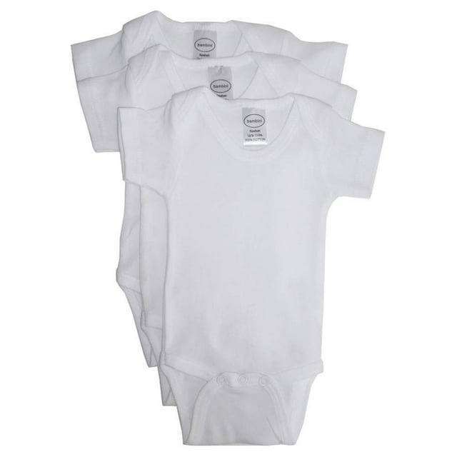 Body Bambini de algodón blanco unisex para bebé, paquete de 3 unidades, tamaño pequeño