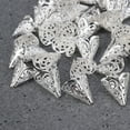 thumbnail image 3 of SHISUYAN 50 Pcs Filigree Cones Bead Caps Silver for Elegant Luxury DIY Projects, 3 of 8