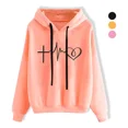 thumbnail image 1 of Moda Mujer Sudadera Con Capucha Sudaderas Corazón Cruzado, 1 of 5