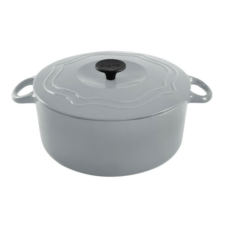 Chantal Enamel Pot - Chantal 5 Quart Porcelain Enameled Covered Cast Iron Dutch Oven Pot, Fade Gray