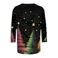 thumbnail image 5 of Mifsaly Merry Christmas Shirts Women Plus Size 3/4 Sleeve Crew Neck T-Shirts Xmas Tree Print Tunic Pullover Tops Classic Festival Party Trendy Blouse 2025 Holiday Outfits, 5 of 5