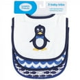 thumbnail image 2 of Luvable Friends Baby Boy Cotton Drooler Bibs with Fiber Filling 3pk, Mr Penguin, One Size, 2 of 2