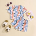 thumbnail image 4 of Futezty Girls Summer Outfits, 4th of July Baby Girl Outfits Toddler Girl Summer 2PCS Outfits Sleeveless Suspender Floral Top Yellow Shorts Set, 4 of 7