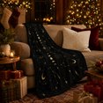 thumbnail image 3 of Golden decorative theme With Stars And Constellations, Cozy Flannel Blanket with Celestial Line Art Print, Housewarming Gift for Celestial art enthusiasts, Home Decor for Bedroom and Living Room, 3 of 7
