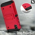 thumbnail image 5 of iPhone X/ XS Case, With [Tempered Glass Screen Protector Included], STARSHOP Full Cover Heavy Duty Dual Layers Phone Cover with Kickstand and Locking Belt Clip-Red, 5 of 6