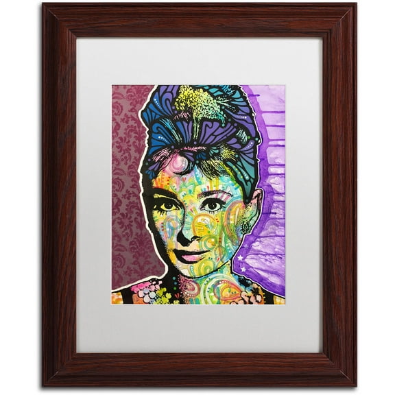 Trademark Fine Art "Audrey 2" Canvas Art by Dean Russo, White Matte, Wood Frame
