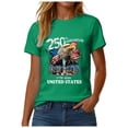thumbnail image 5 of felwors Women's 250th Anniversary USA T-Shirt 1776-2026 Patriotic Eagle Flag Graphic Tee – Plus Size American Independence Day Top (Green, XXL), 5 of 8