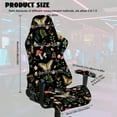 thumbnail image 5 of SCRAWLGOD Butterfly Leaf Mushroom Print Black Print Gaming Chair Cover with Armrest Cover, Washable Office Gaming Chair Cover with Armrest Cushion Breathable Protective Slipcover for Rotating Chair, 5 of 7