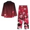 thumbnail image 2 of Renewold 2 Pieces Comfy Pajama Set for Women Size XL Valentine's Day Pink Hearts Nightwear Pullover Tops for Indoor Activities Lightweigh Button Sleepwear, 2 of 6