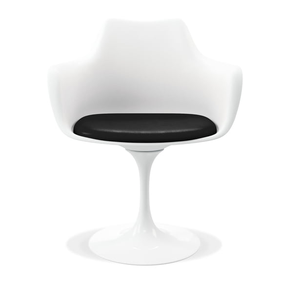 Aron Living Rose 18" Mid-Century Plastic and Metal Armchairs in Black