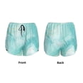 thumbnail image 3 of Balery Blue Marble Pantalones cortos deportivos para mujer con forro y dos bolsillos, elásticos, para entrenamiento, gimnasio, yoga-Large, 3 of 7
