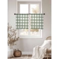 thumbnail image 2 of Sage Green Sheer Curtains 45 inches Long 2 Panels Set Buffalo Plaid Tiers Sheers Rod Pocket Small Window Short Curtains for Kitchen Cafe, Each 52" W x 45" L, 2 of 7