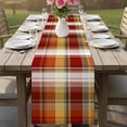 thumbnail image 4 of Tartan Plaid Table Runner - 72 Inch Long Orange Red Autumn Gingham Vintage Check Cotton and Linen Blended Dress Scarves Farmhouse Table Runner for Kitchen Dining, Coffee Table, 13" x 72", 4 of 8