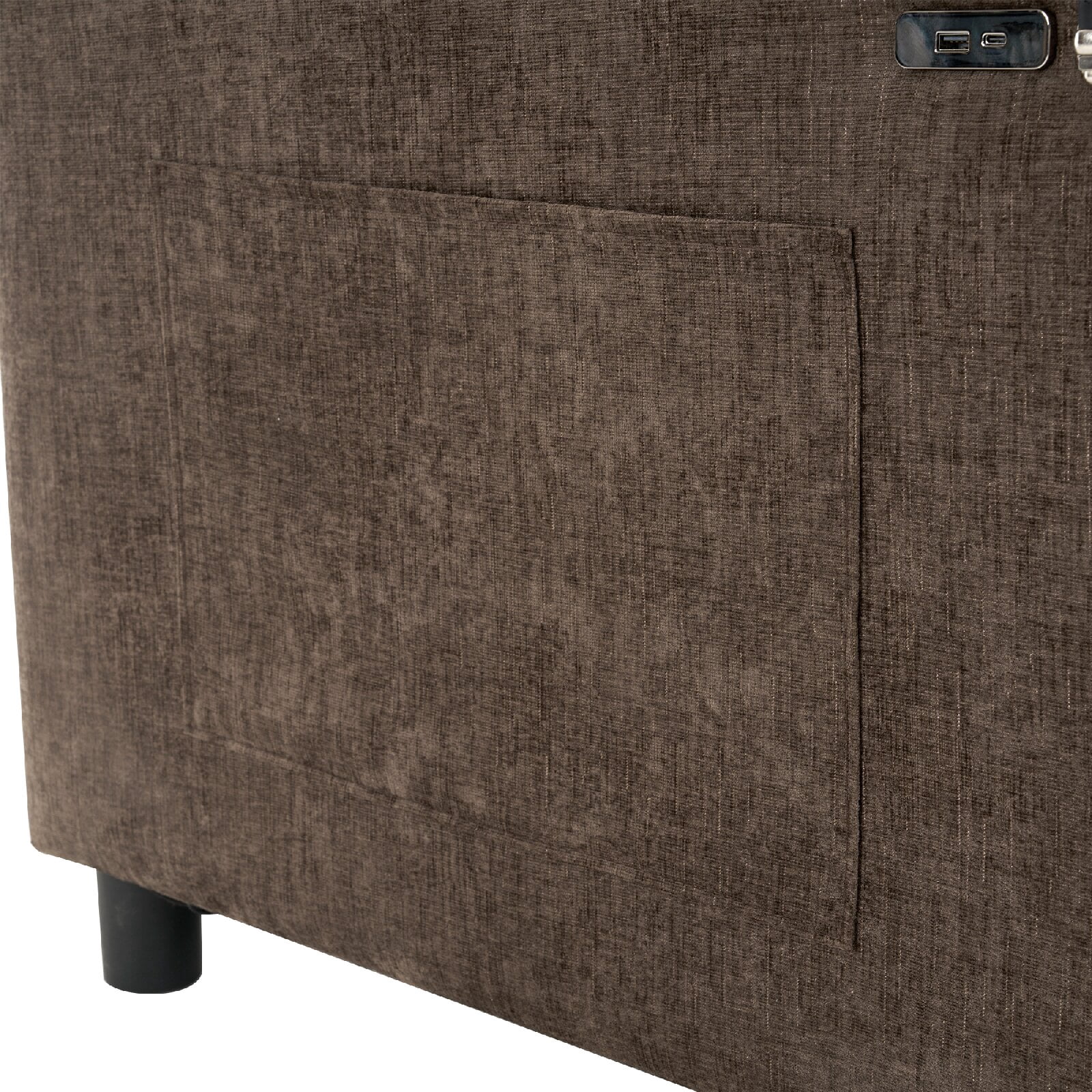 56.9" Loveseat Sofa Pull-out Sofa Bed with Charging Station and Side Pockets, Sleeper Sofa with a Reversible Backrest Cushion and  Phone Holder for Living Room, Apartment, Brown