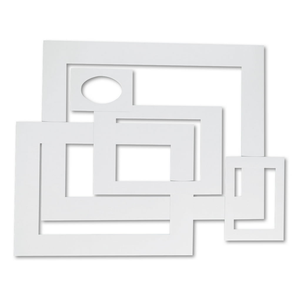 Pacon PreCut Mat Frames for Photo/Art, 12 Mats/ 5 Asst Sizes, 60/Pack