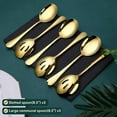 thumbnail image 3 of Gold Serving Spoons 6 Pieces, Stainless Steel Utensils with Mirror Polished,3 Spoon and 3 Slotted, 3 of 7
