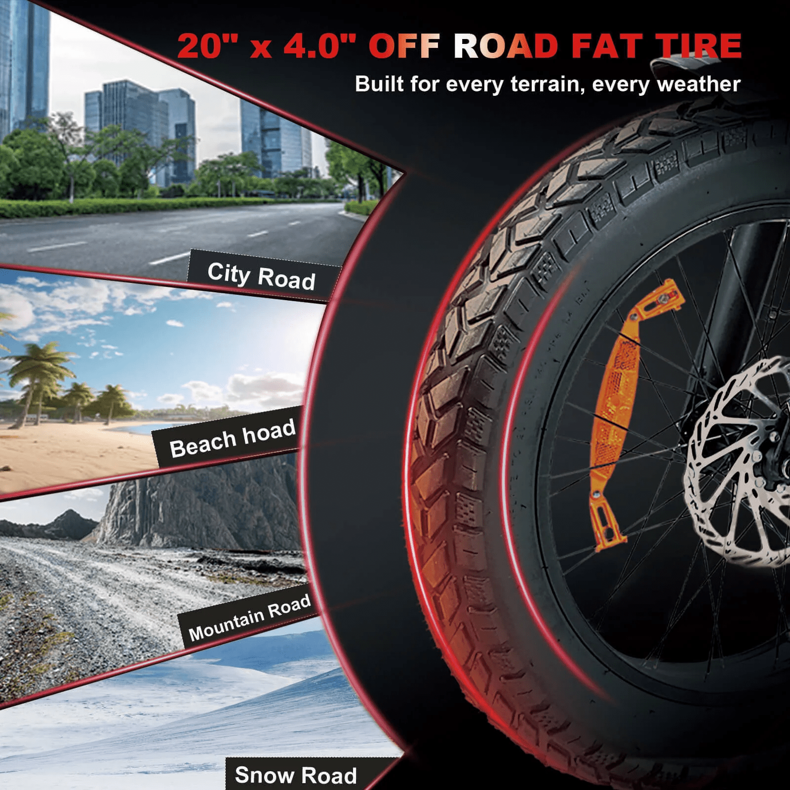 BAOLUJIE DM01 Electric Dirt Bike for Adults - 60V 30Ah Battery, Peak 3000W Motor, 53 MPH, 20" x 4.0" Fat Tires, Full Suspension, Hydraulic Brakes, Urban Commuter EBike, UL2849