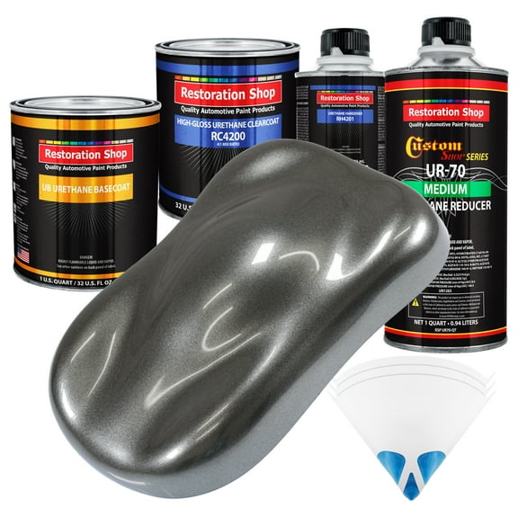 Meteor Gray Metallic Quart URETHANE BASECOAT CLEARCOAT Car Auto Body Paint Kit