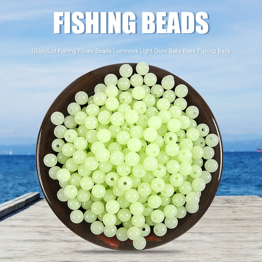 100 Pcs Round Soft Glow Rig Beads Fishing Lure Floating Float Tackles Lures 