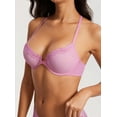 thumbnail image 3 of Women's Mesh Front Closure Racerback Bra Lace Trim Unlined Underwire Sexy Sheer Bras, 3 of 4