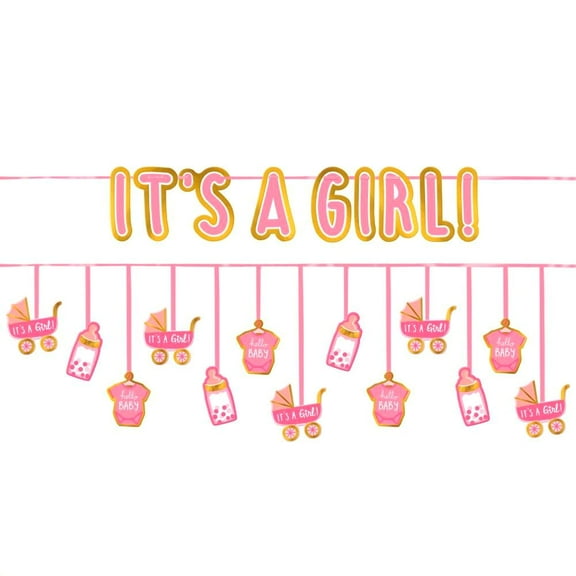 It's A Girl Baby Shower Banner Set