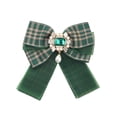 thumbnail image 1 of INSPIRE CHIC Women's Plaid Necktie Bowtie Lace Brooch Checked Pins Bow Tie Green, 1 of 4