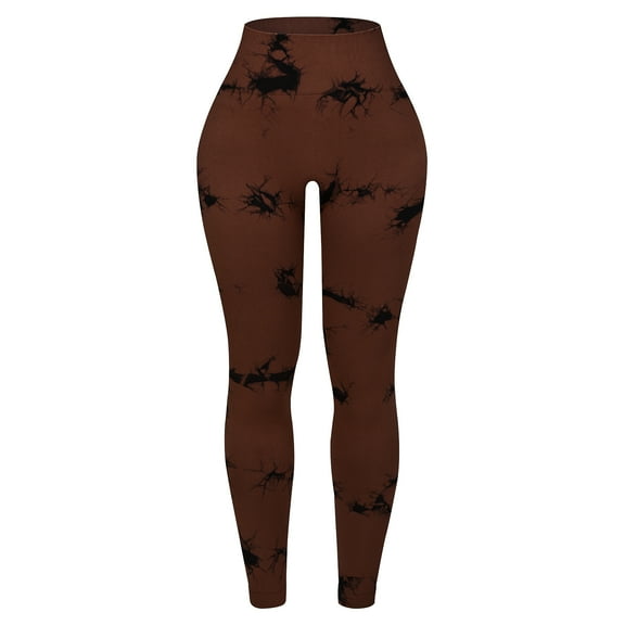 REOFLYUP High Waist Yoga Leggings For Women Brown 1Pack M 33.80X11.79X0.20In Nylon