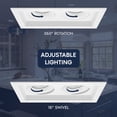 thumbnail image 3 of LUXRITE 2-Head Rectangular Regressed Gimbal LED Recessed light, 360 + 15 Swivel, 5CCT, 15W, 1000LM, 60, Dimmable, 3 of 7