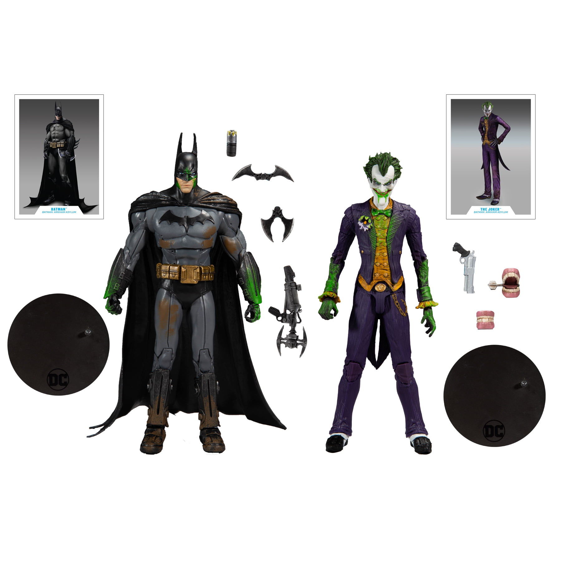 DC Comics McFarlane Batman Vs Arkham Asylum Joker Action Figure Set, 9  Pieces 