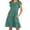 Green, variant on WIZUTIZ Womens Dresses Summer Fitted Plus High Rise Pockets Ruffled Pleated Solid Pleated Dress 1/4 Sleeve Round Neck Shift Dress for Ladies Mini Dress Wrinkle-Free Dress Black