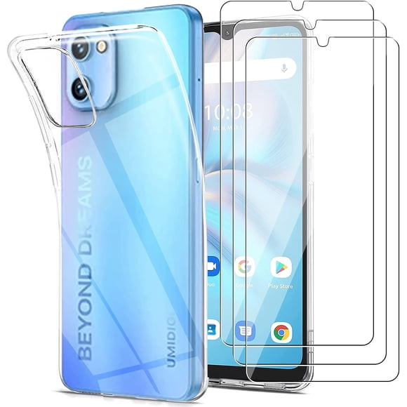 UMIDIGI A13 /UMIDIGI A13S Case with Screen Protector, Shockproof Crystal Clear Slim Soft Silicone TPU Protective