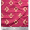 thumbnail image 1 of Soimoi Japan Crepe Satin Fabric Floral Block Print Fabric by The Yard 42 Inch Wide, 1 of 3