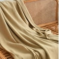thumbnail image 2 of Sheetsnthings Medium Weight 100% Cotton Blanket Jacquard (Full/Queen Size 90x92, Beige) Cozy and Comfortable for All Seasons, 2 of 3