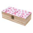 thumbnail image 6 of 7.9×2.3 In Wooden Boxes Durable Easy To Use Dustproof Prevent Slippery Delicate And Cabinet Artistic Pink Ribbon Pattern with Sketched Elements, 6 of 8