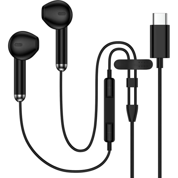 USB C Headphones for iPhone 17 Pro Max 17 Air 16e 16 15,Type C Earphones Wired with Mic & Remote HiFi Stereo Noise Cancelling Earbuds USB C for Samsung Galaxy S25 S24 Ultra S25 Edge A17 A16,Pixel 10