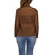 thumbnail image 3 of Camisa de Mujer INSPIRE CHIC de Malla Transparente con Cuello de Punta y Mangas Largas, Botones, Talla XS, Color Marrón, 3 of 6