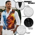 thumbnail image 6 of Yuyamidu Fire Dragon Men's Suit Vest Waistcoat Casual Slim Fit Suit Vest Business Formal Dress Waistcoat Vests for Suit or Tuxedo, Size S, 6 of 7