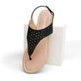 thumbnail image 2 of Women's Trendy Low Heel Rhinestone-Embellished T-Strap Sandals for Casual Elegance for Adults, 2 of 6