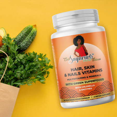 Sugacurls Salon Curls Science Hair, Skin & Nails Multivitamins, Minerals, Green Superfoods, Chlorella, Enzymes, GMP-Facility, Non-GMO, Vegan/Vegetarian Capsules, 120ct